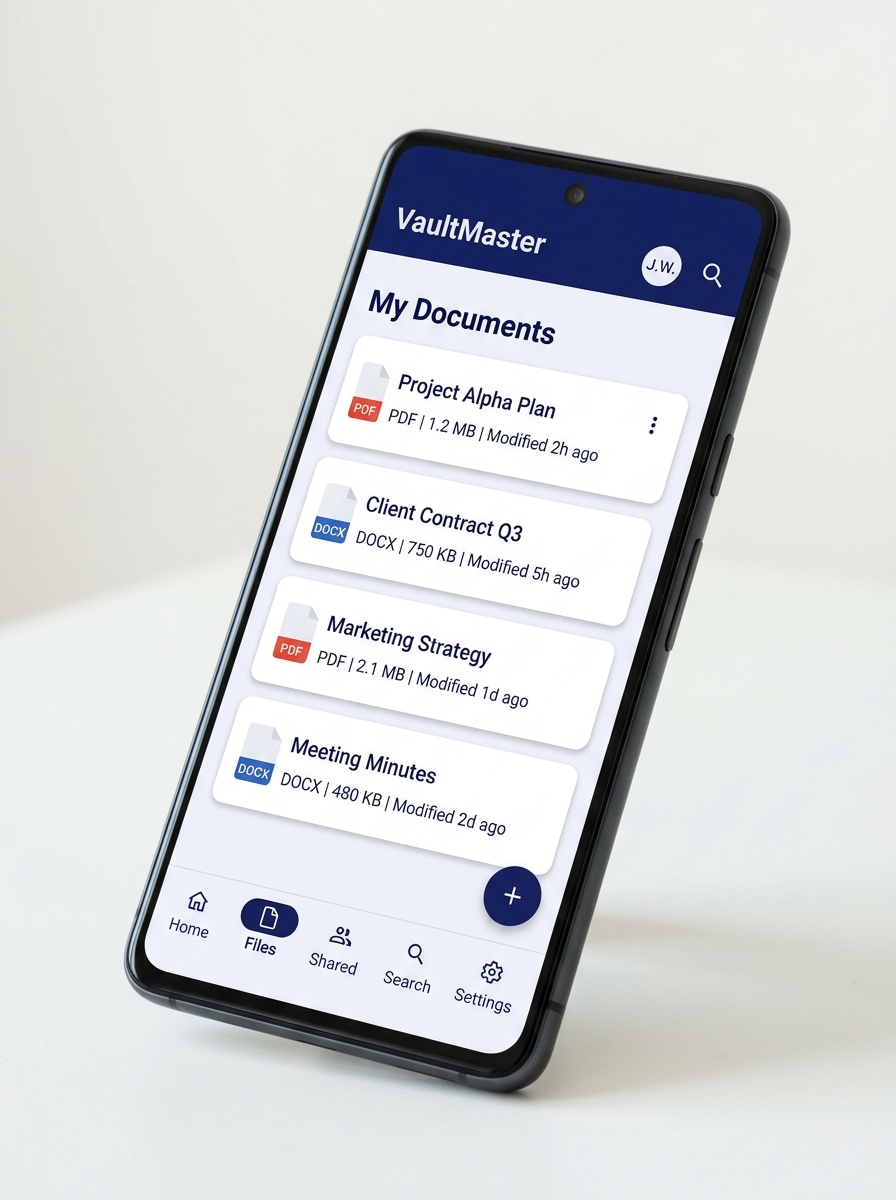 VaultMaster Dashboard Mockup